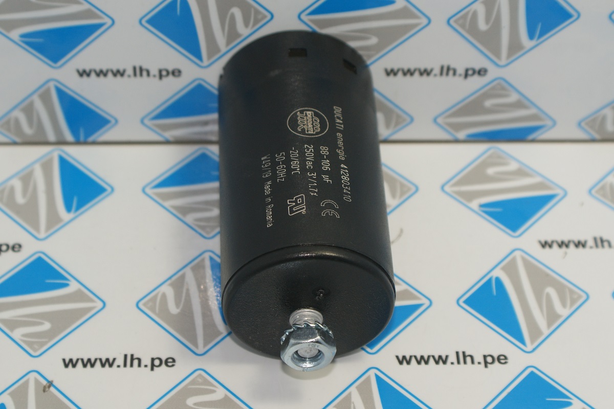 412803410            Condensador electrolítico 88-106uF, 250VAC, tornillo M8